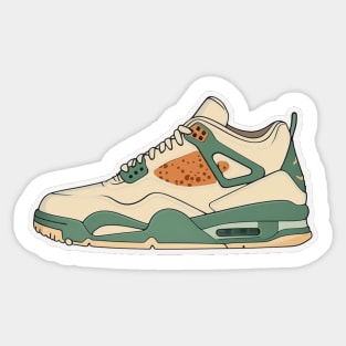 Step Up Your Style, Step Up the Planet: Beige Brown and Green Sneakers Sticker